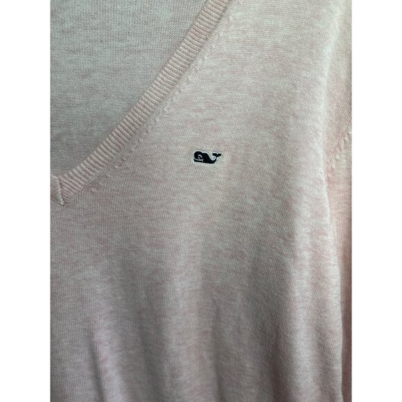 Vineyard Vines Pink V-Neck Sweater M 100% Cotton - Picture 4 of 5